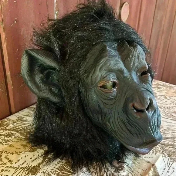 Ape Mask Latex Faux Fur Halloween Primate Planet of the Apes - Picture 1 of 6